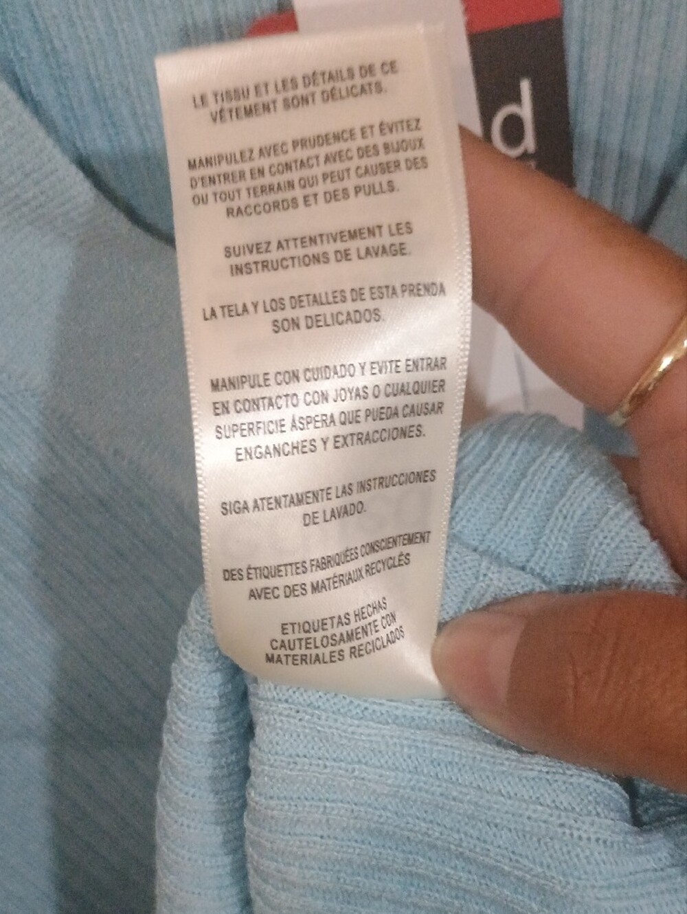 Edited Light Blue Ribbed V-Neck Button Cardigan - Picture 10 of 13